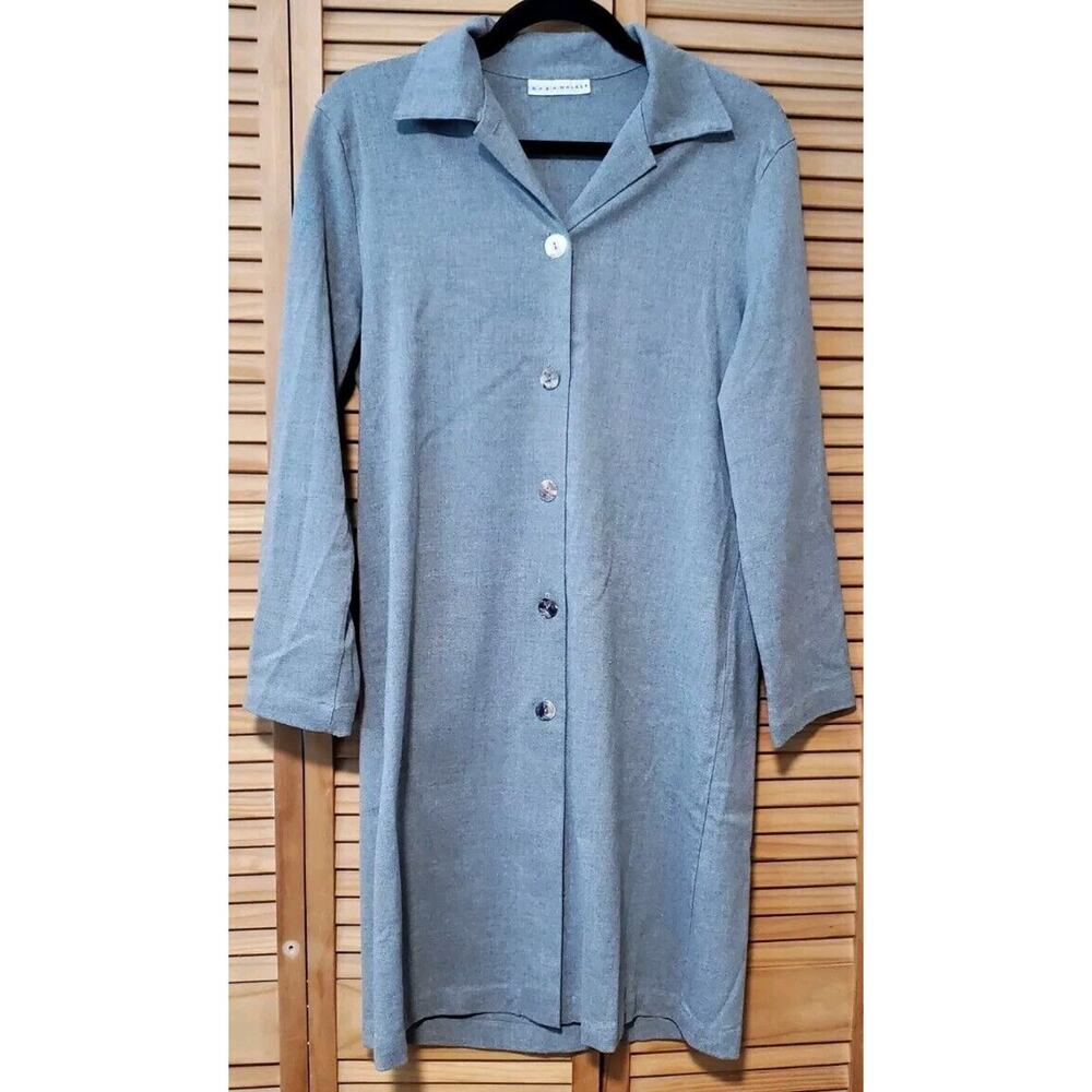 Bryn Walker Women Light Gray Long Sleeve Button Shirt Dress Sz Small, Soft